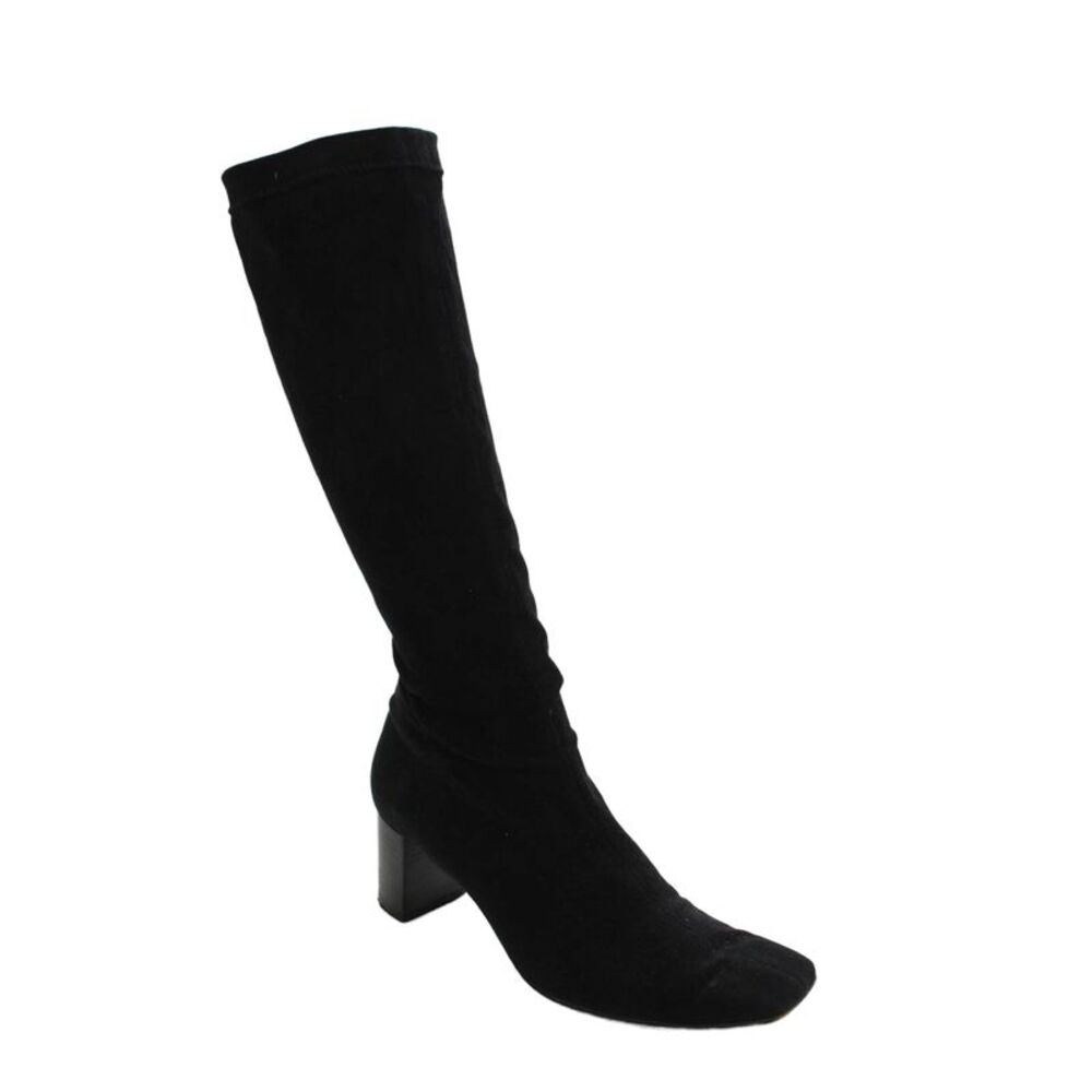Robert Clergerie Womens Suede Square Toe Knee High Boots Black Size 9.5 B